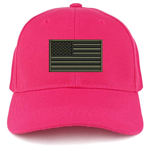 Trendy Apparel Shop USA Olive Flag Embroidered Youth Size Kids Structured Baseball Cap