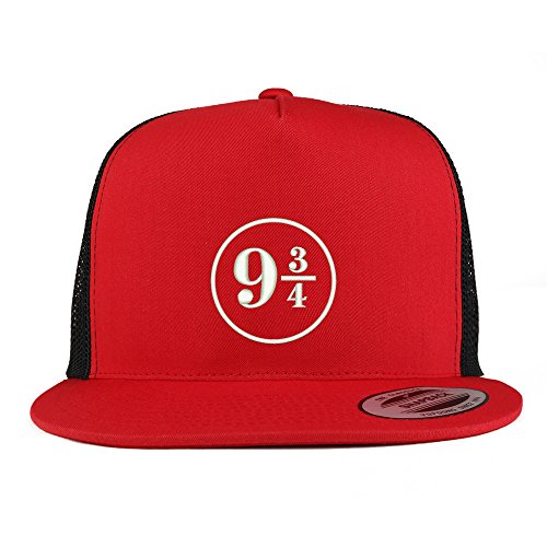 Trendy Apparel Shop Harry Platform Embroidered 5 Panel Flat Bill 2-Tone Trucker Mesh Cap