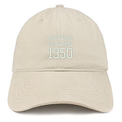 Trendy Apparel Shop Limited Edition 1950 Embroidered Birthday Gift Brushed Cotton Cap