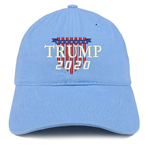 Trendy Apparel Shop Trump 2020 Shield Embroidered Soft Crown 100% Brushed Cotton Cap