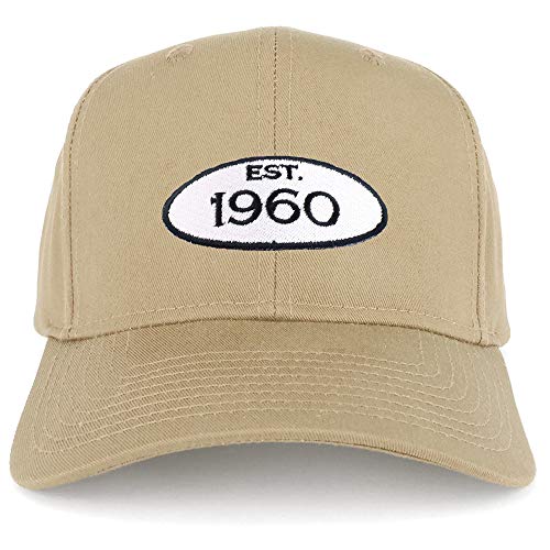 Trendy Apparel Shop Established 1960 Patch 60th Birthday Structure Baseball Cap