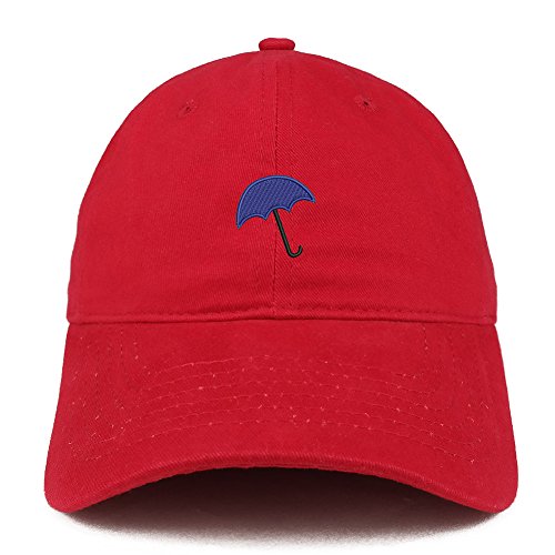 Trendy Apparel Shop Blue Umbrella Embroidered Low Profile Soft Cotton Baseball Cap