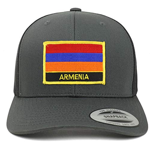 Trendy Apparel Shop Flexfit XXL Armenia Flag Retro Trucker Mesh Cap