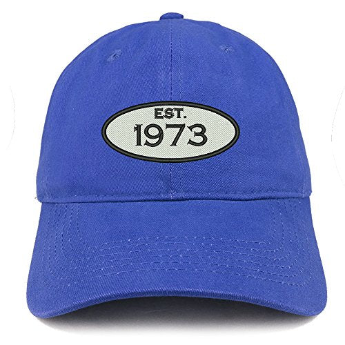 Trendy Apparel Shop Established 1972 Embroidered 48th Birthday Gift Soft Crown Cotton Cap