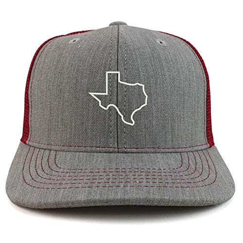 Trendy Apparel Shop Texas State Outline Two Tone Mesh Back Trucker Baseball Cap
