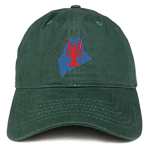 Trendy Apparel Shop Maine Lobster Embroidered Soft Crown 100% Brushed Cotton Cap