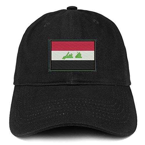 Trendy Apparel Shop Flag of Iraq Embroidered Soft Crown 100% Brushed Cotton Cap