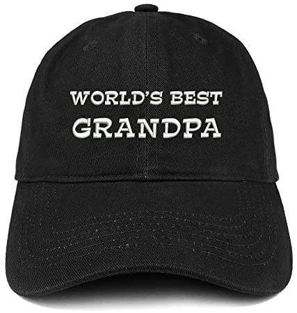 Trendy Apparel Shop World's Best Grandpa Embroidered Low Profile Soft Cotton Baseball Cap