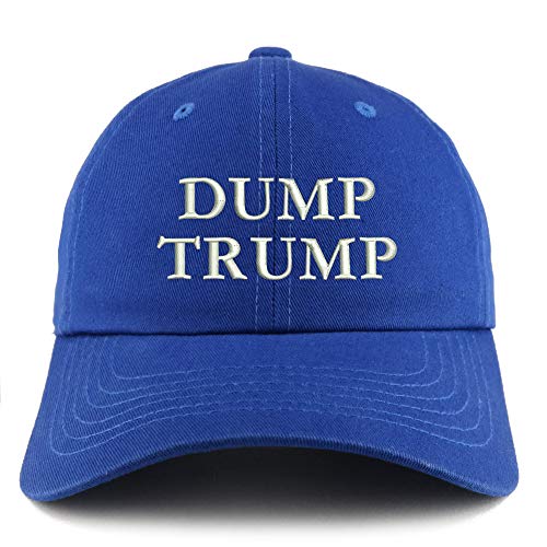 Trendy Apparel Shop Dump Trump Embroidered Solid Adjustable Unstructured Hat