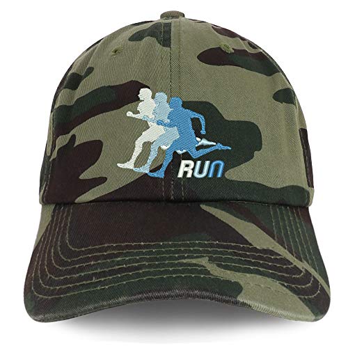 Trendy Apparel Shop Running Embroidered Soft Crown 100% Brushed Cotton Cap
