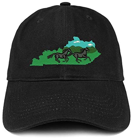 Trendy Apparel Shop Kentucky State Embroidered 100% Cotton Adjustable Cap Dad Hat