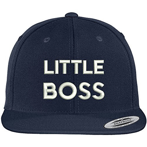 Trendy Apparel Shop Little Boss Embroidered Flat Bill Premium Classic Snapback Cap