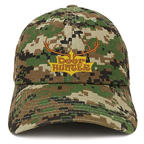 Trendy Apparel Shop Deer Hunter Embroidered Brushed Cotton Cap