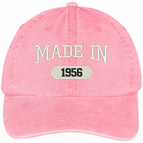 Trendy Apparel Shop 63rd Birthday - Made in 1956 Embroidered Low Profile Washed Cotton Baseball Cap