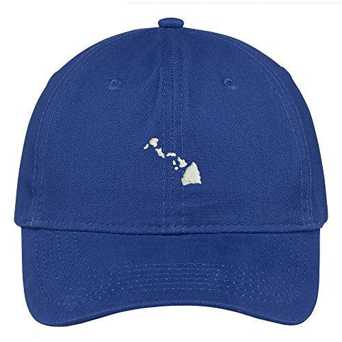 Trendy Apparel Shop Hawaii State Map Embroidered Low Profile Soft Cotton Brushed Baseball Cap