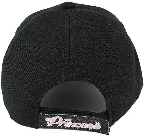 Trendy Apparel Shop Princess Text Kids Size Embroidered Adjustable Girl's Baseball Cap - Black