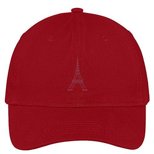 Trendy Apparel Shop Eiffel Tower Paris Embroidered Soft Crown 100% Brushed Cotton Cap