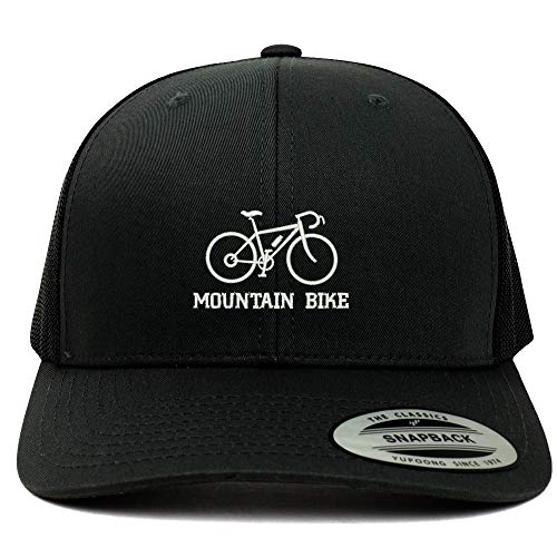 Trendy Apparel Shop Mountain Bike Text Embroidered 6 Panel Trucker Mesh Cap