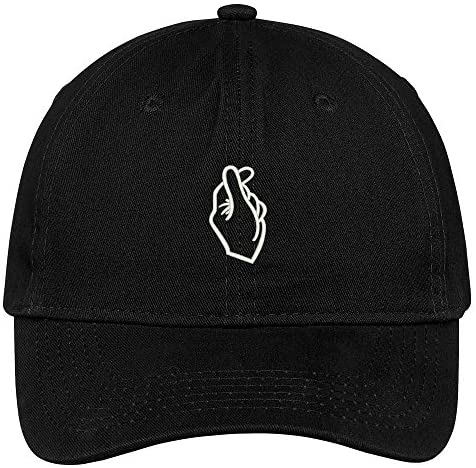 Trendy Apparel Shop Love Finger Embroidered Low Profile Cotton Cap Dad Hat