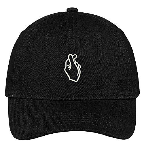 Trendy Apparel Shop Love Finger Embroidered Low Profile Cotton Cap Dad Hat
