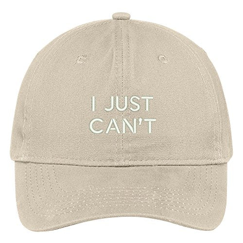 Trendy Apparel Shop Just Can't 100% Brushed Cotton Adjustable Baseball Cap