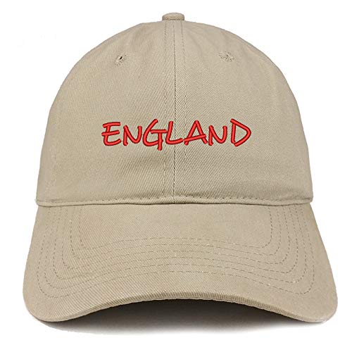 Trendy Apparel Shop England Text Embroidered Soft Crown 100% Brushed Cotton Cap