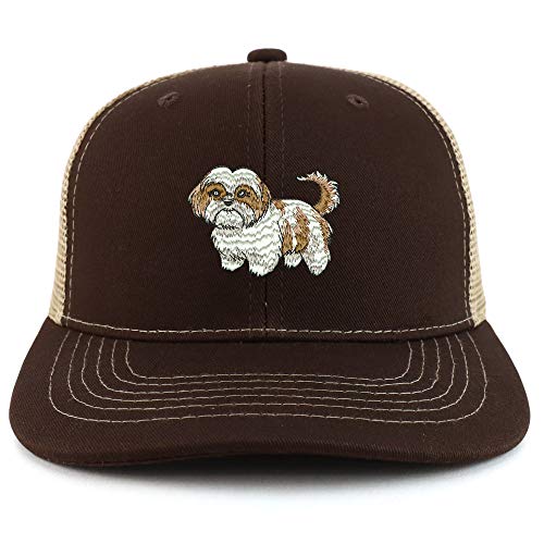 Trendy Apparel Shop Shih Tzu Two Two Tone Mesh Back Trucker Baseball Cap