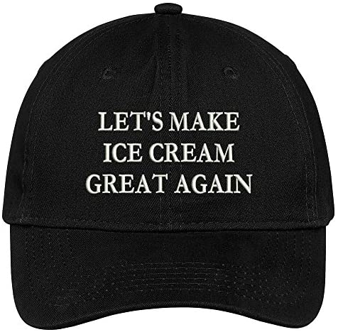 Trendy Apparel Shop Let's Make Ice Cream Great Again Embroidered Soft Crown 100% Brushed Cotton Cap