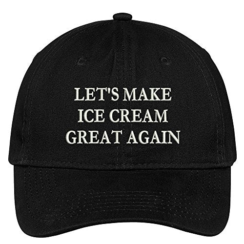 Trendy Apparel Shop Let's Make Ice Cream Great Again Embroidered Soft Crown 100% Brushed Cotton Cap