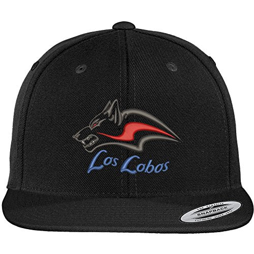 Trendy Apparel Shop Los Lobos Embroidered Flat Bill Snapback Baseball Cap