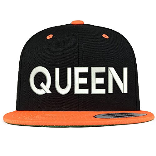 Trendy Apparel Shop Queen Embroidered Premium 2-Tone Flat Bill Snapback Cap