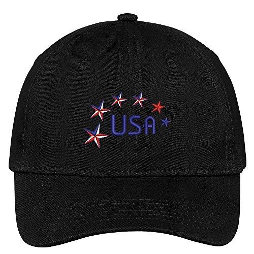 Trendy Apparel Shop USA Stars Embroidered Soft Crown 100% Brushed Cotton Cap