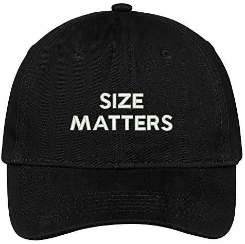 Trendy Apparel Shop Size Matters Embroidered Brushed Cotton Adjustable Cap Dad Hat