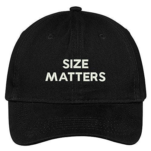 Trendy Apparel Shop Size Matters Embroidered Brushed Cotton Adjustable Cap Dad Hat
