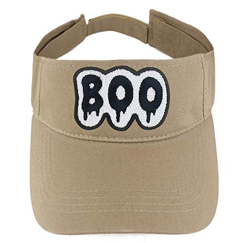 Trendy Apparel Shop Boo Patch Cotton Summer Visor Cap