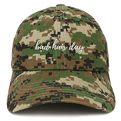 Trendy Apparel Shop Bad Hair Day Embroidered Brushed Cotton Cap