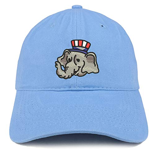 Trendy Apparel Shop Republican Elephant Embroidered Unstructured Cotton Dad Hat