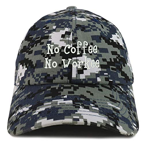 Trendy Apparel Shop No Coffee No Workee Soft Crown 100% Brushed Cotton Cap