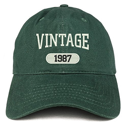 Trendy Apparel Shop Vintage 1987 Embroidered 34th Birthday Relaxed Fitting Cotton Cap