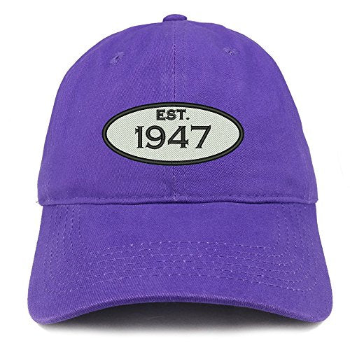 Trendy Apparel Shop Established 1947 Embroidered 74th Birthday Gift Soft Crown Cotton Cap