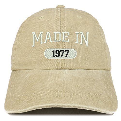 Trendy Apparel Shop Made in 1977 Embroidered 44th Birthday Washed Baseball Cap