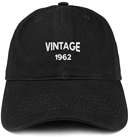 Trendy Apparel Shop Small Vintage 1962 Embroidered 59th Birthday Adjustable Cotton Cap