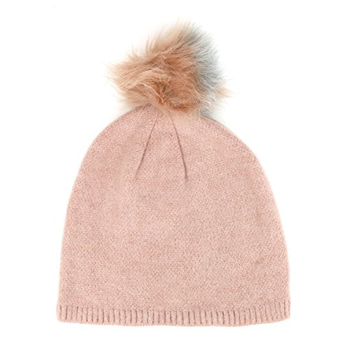Trendy Apparel Shop Plain Soft and Stretchable Winter Pom Pom Short Beanie Hat