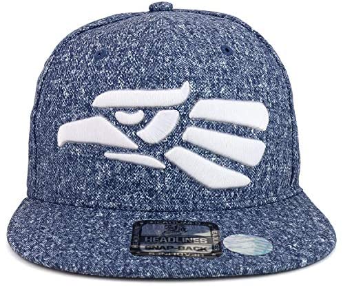 Trendy Apparel Shop Hecho en Mexico Eagle 3D Embroidered Heathered Snapback Hat - Heather Navy