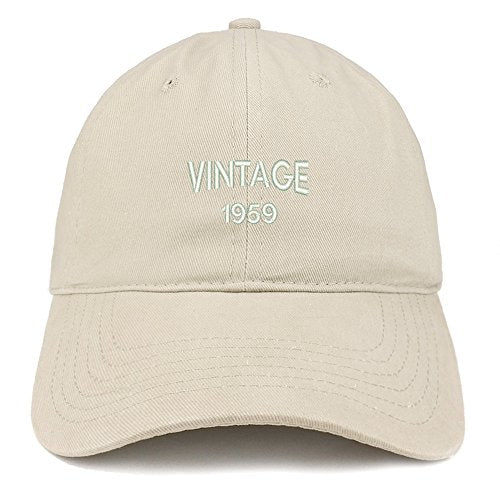 Trendy Apparel Shop Small Vintage 1959 Embroidered 62nd Birthday Adjustable Cotton Cap
