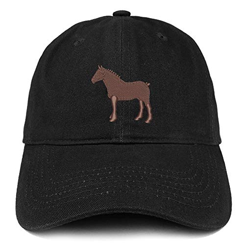 Trendy Apparel Shop Draft Horse Embroidered Brushed Cotton Cap