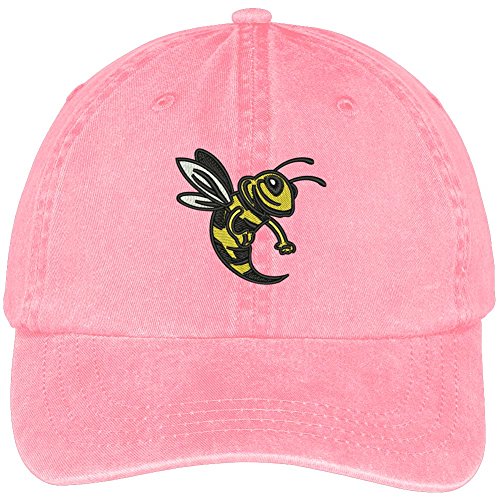 Trendy Apparel Shop Yellow Jacket Mascot Embroidered Washed Soft Cotton Adjustable Baseball Cap