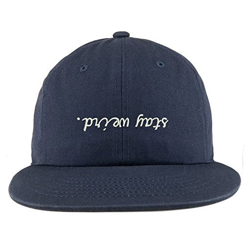 Trendy Apparel Shop Stay Weird Embroidered Unstructured Flatbill Adjustable Cap