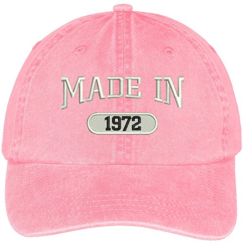 Trendy Apparel Shop 47th Birthday - Made in 1972 Embroidered Low Profile Washed Cotton Baseball Cap