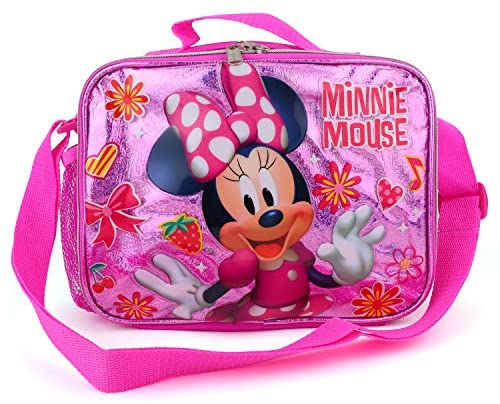 Trendy Apparel Shop Minnie Mouse Kids Girl's Insulated Lunch Box Bag - Pink